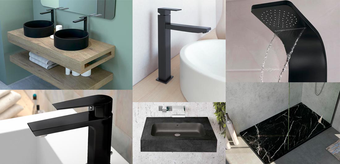 negro tendencia en baños